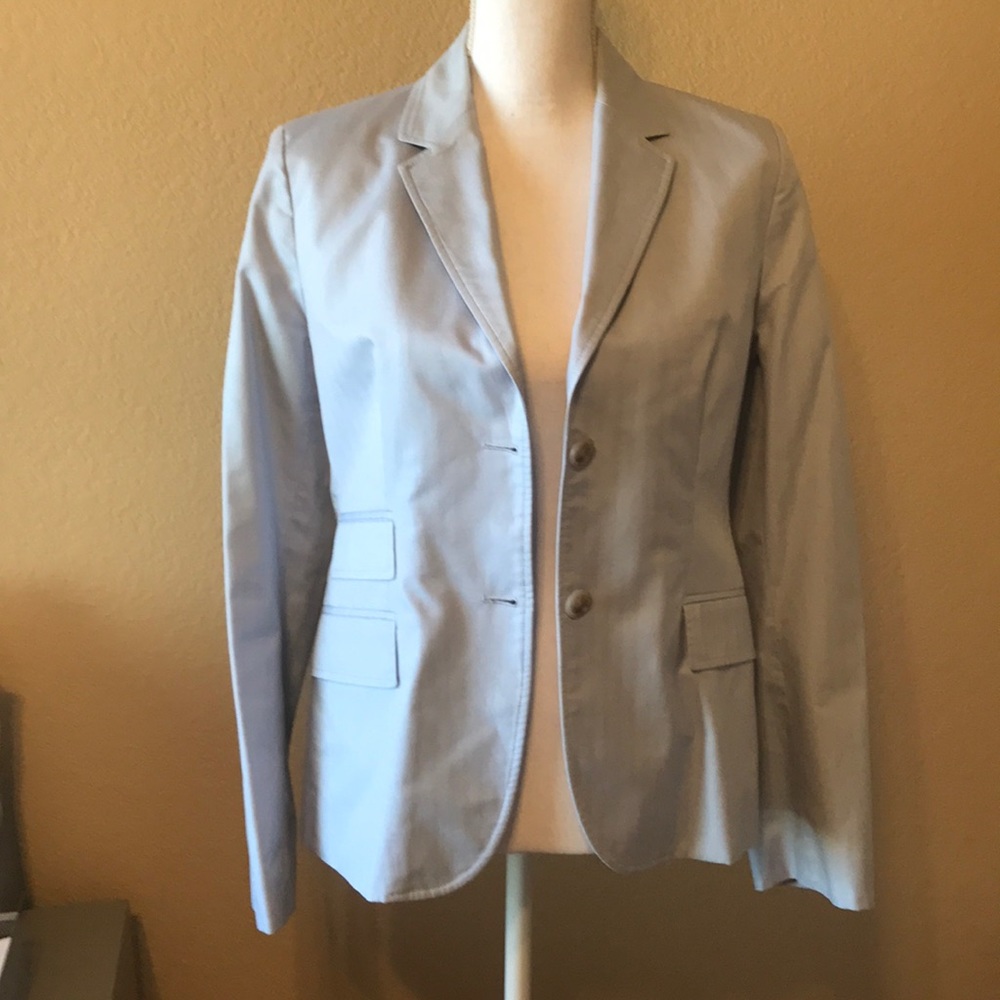 J Crew Periwinkle cotton blazer for Spring!!